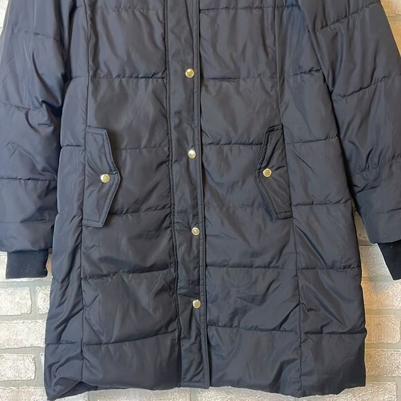 J. Crew Mercantile long puffer coat black Size S - Picture 3 of 10